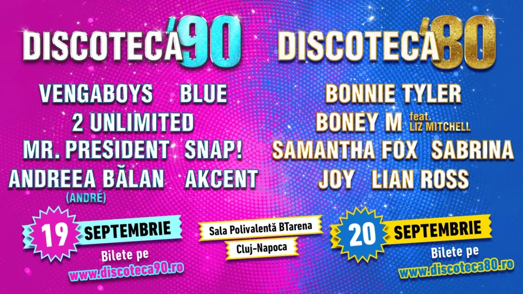 Discoteca 90 și discoteca 80 Cluj 2025